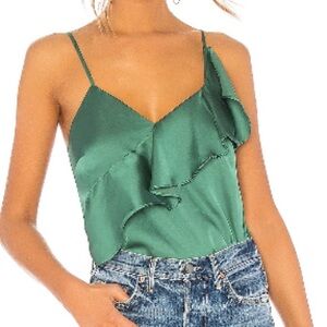 Lovers & Friends Green Silk Cami